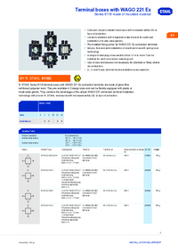 Thumbnail of document Data Sheet - Series 8118 Terminal Boxes w/Wago 221 Ex connection Terminal